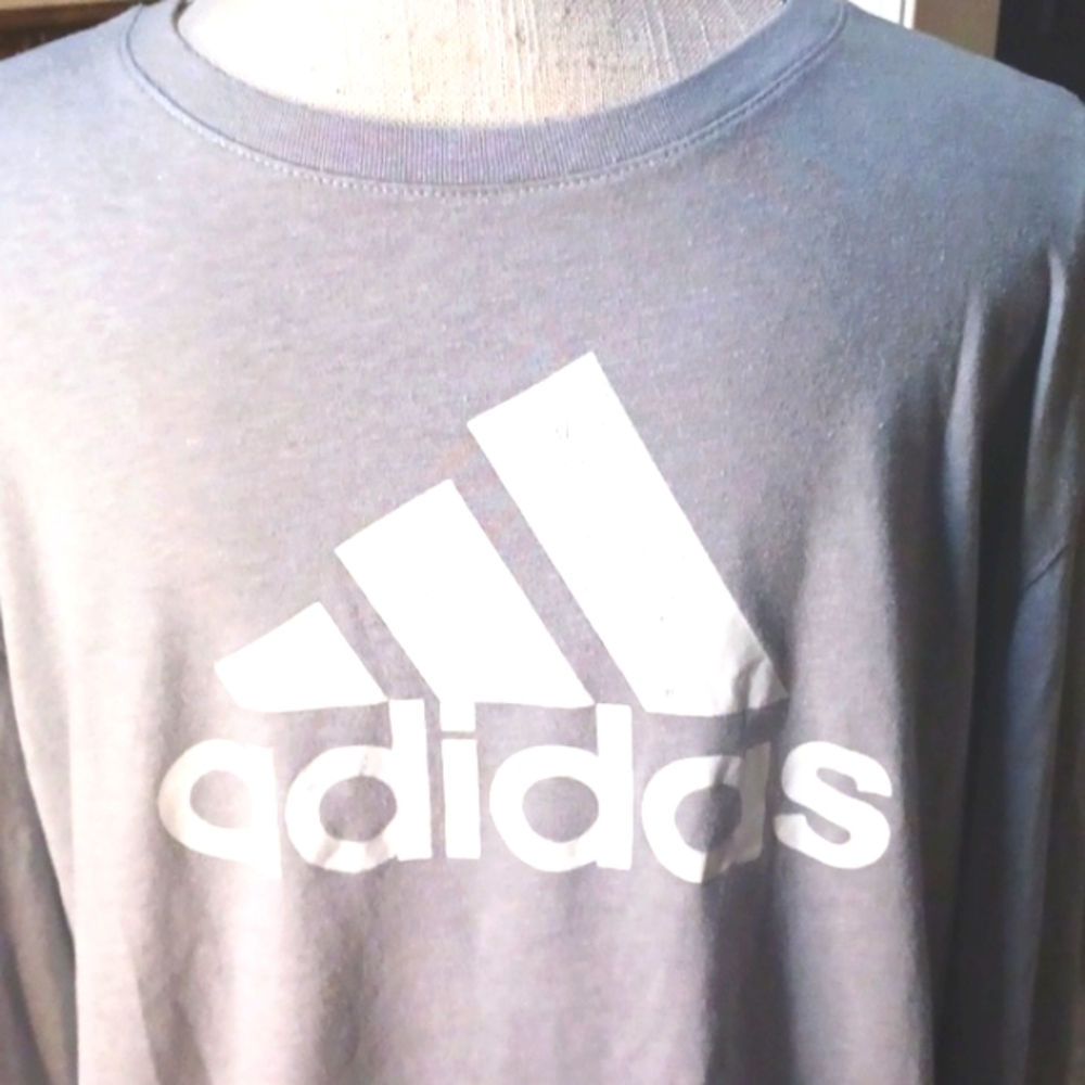 ADIDAS Performance Long Sleeve Grey T-Shirt Size XL
